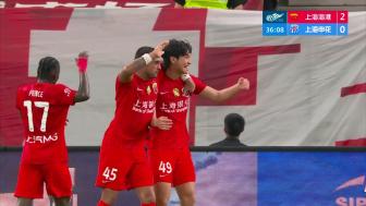莱昂纳多李新翔半场连击 海港2-0申花赢下德比