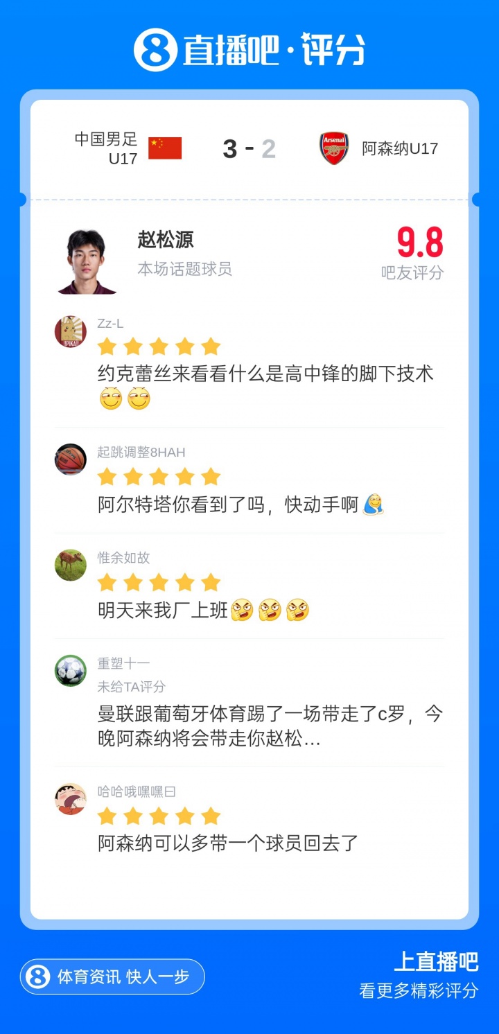 赵松源一条龙梅开二度 中国U17读秒绝杀阿森纳U17 赵松源一条龙梅开二度 中国U17读秒绝杀阿森纳U17